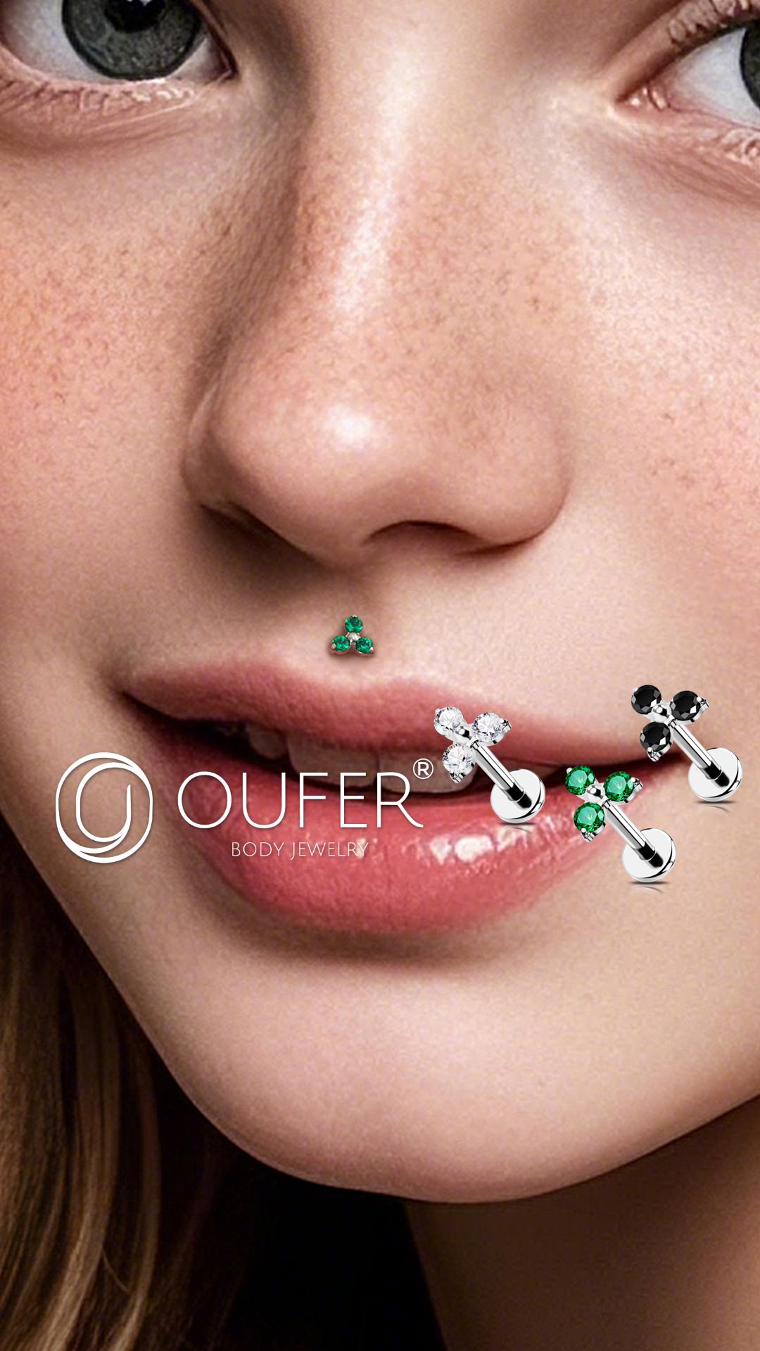 Boucle D'Oreille Hélice Or 16G 8mm - Acier 316L - Zircon Cubique - Percing Cartilage/Tragus - Sans Vis