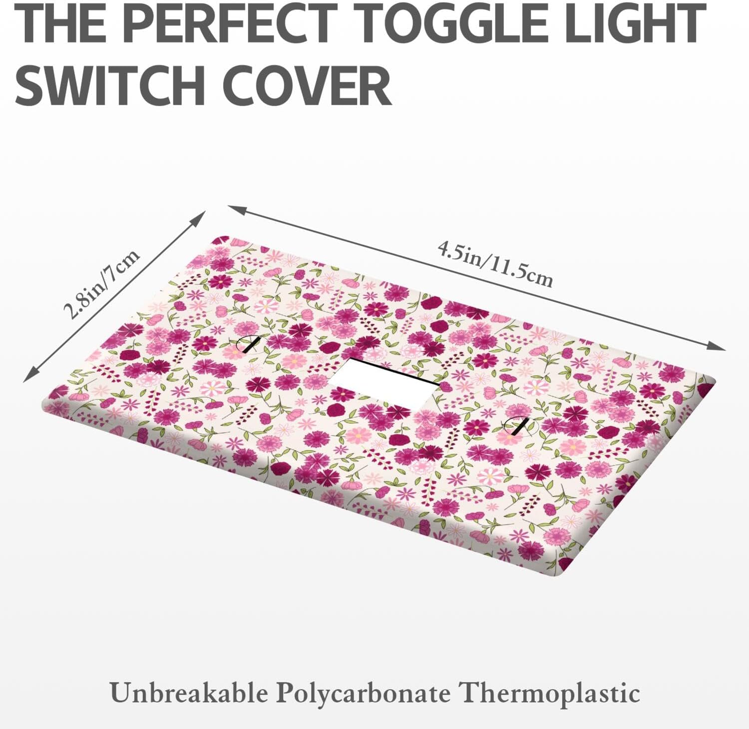 Purple Flowers Single Toggle Light Switch Plates Outlet Covers Decorative Electrical Wall Plate Receptacle Switchplate Decorate Plug Cover For Bathroom Kitchen 4.5 * 2.157 Inch