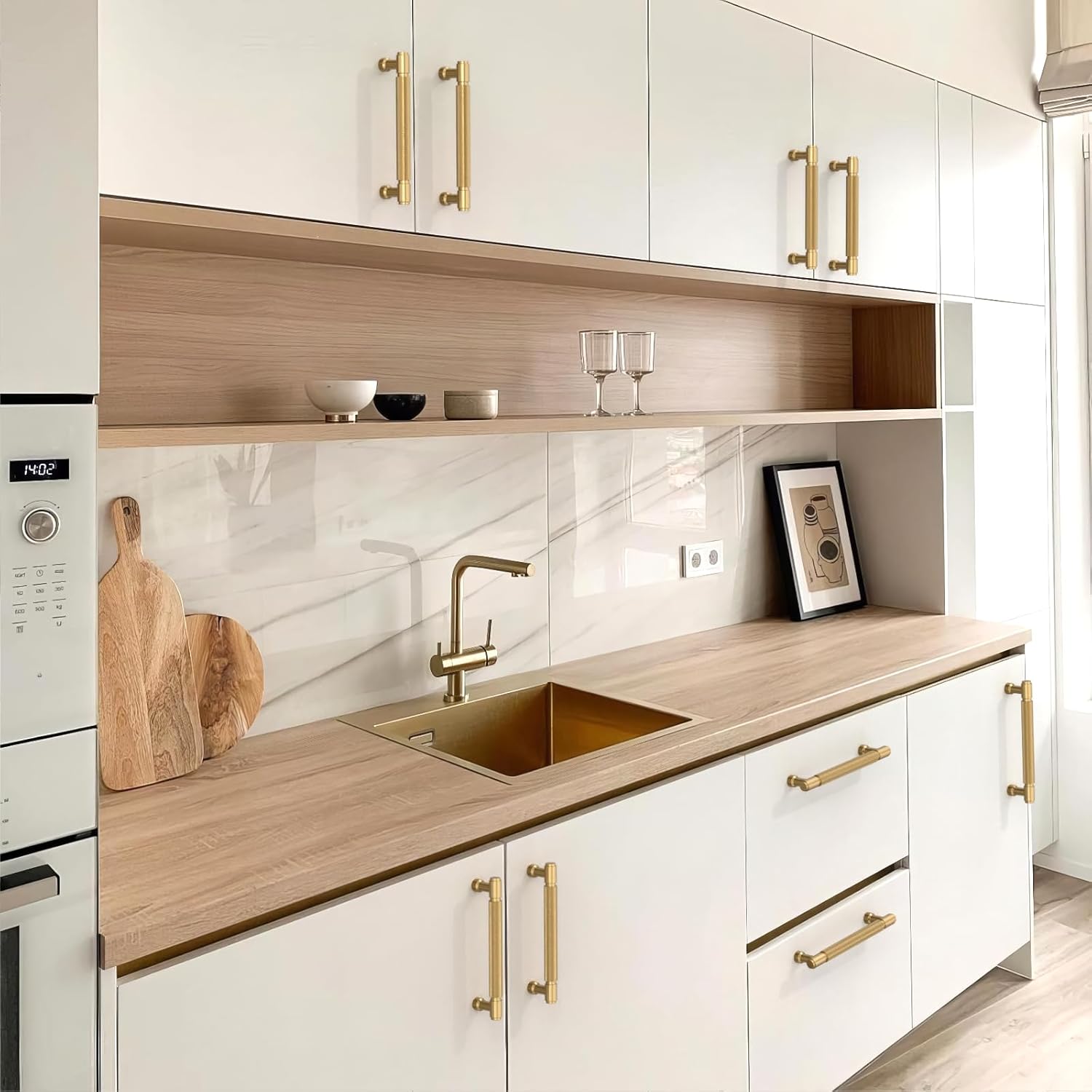 10 Pack Champagne Bronze Knurled Cabinet Pulls 5 Inch(128mm) Kitchen Cabinet Handles Cabinet Hardware for Drawer Pulls