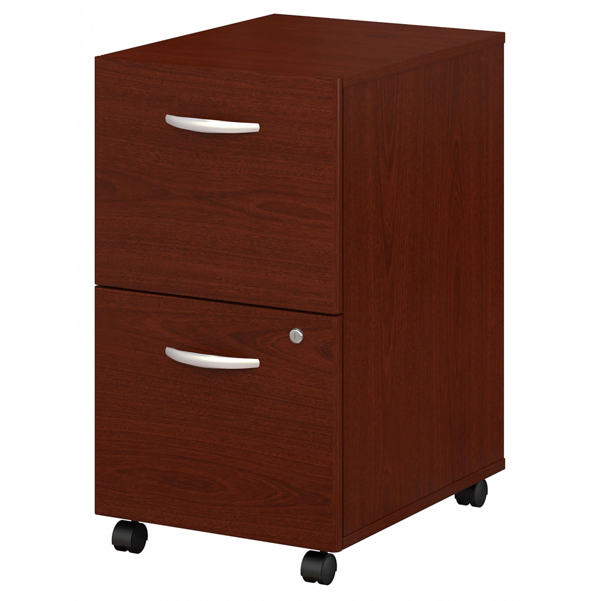 Bush Business Furniture Series C 2 Drawer Rolling File Cabinet in Mahogany - Assembled, Mobile Document Storage for Home or Professional Office