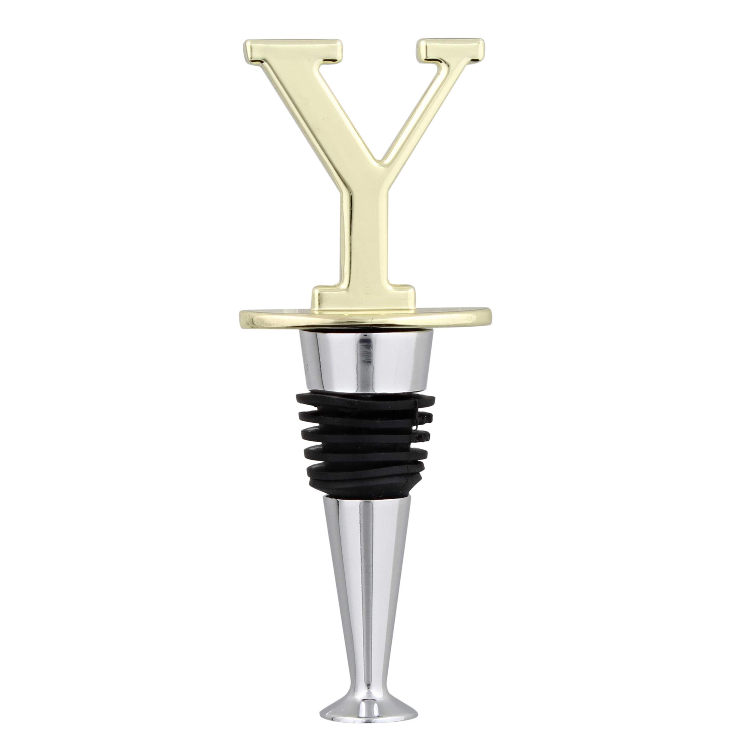 Bouchon de bouteille de vin avec monogramme « Y » en laiton – Bouchon réutilisable