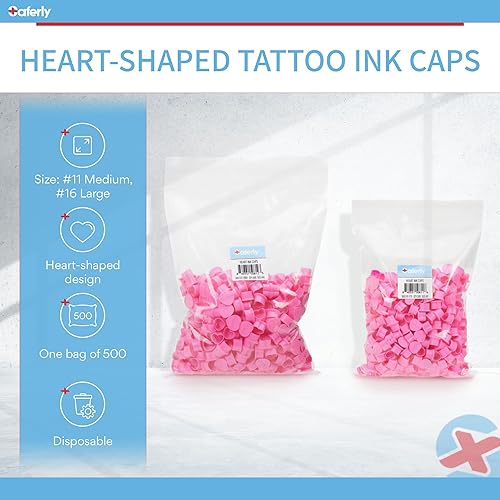Miniatura 7 de Saferly Tapas de tinta de tatuaje de corazón con base para tatuaje, tatuaje, soporte de pigmento desechable, suministros de tatuaje de microblading,
