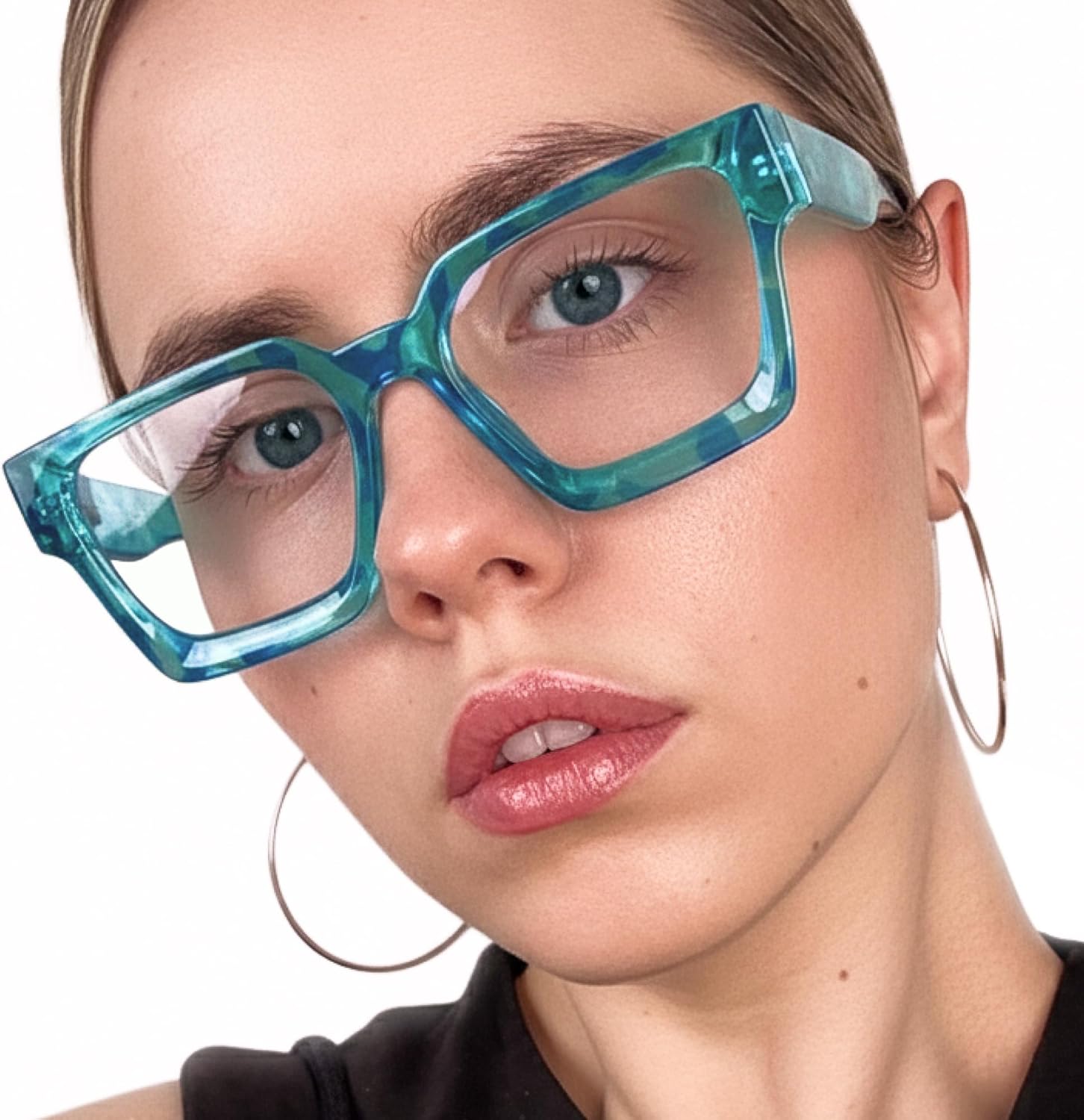 livho Oversized Eyewear Frame for Woman and Men - Rectangle Fashion Glasses for Computer, Chic Preppy Frame - Image 5