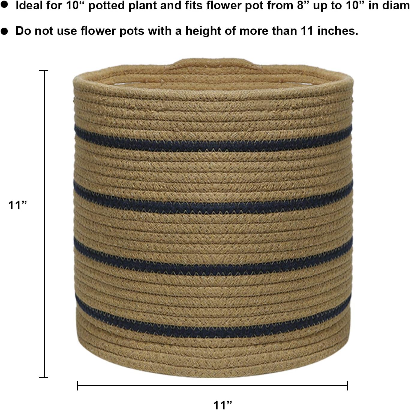Cotton Rope Plant Basket for 10" Planter, Plant Pot, Storage Basket Organizer Containers for Modern Home