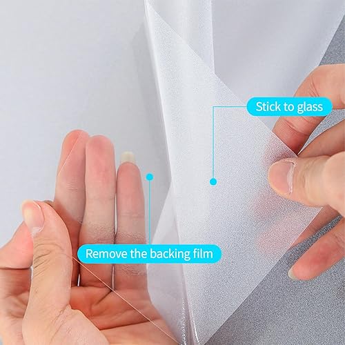 Miniatura 5 de Niviy - Película de privacidad grabada para ventana, esmerilado y estático, no adhesiva, para oficina en casa, blanco, 23.6 x 78.7 pulgadas.
