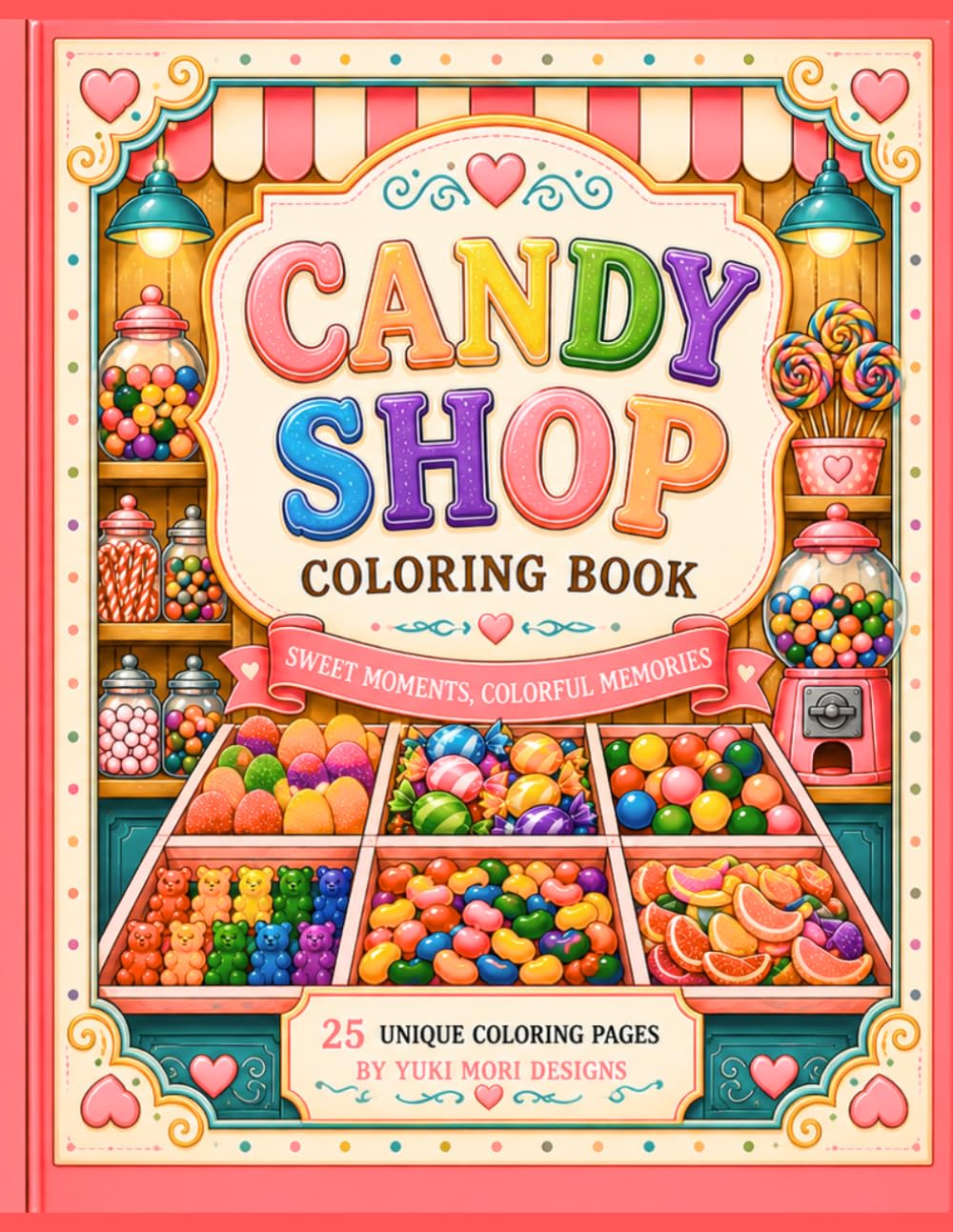 Candy Shop Coloring Book: 25 Sweet Treat Pages, Nostalgic Scenes