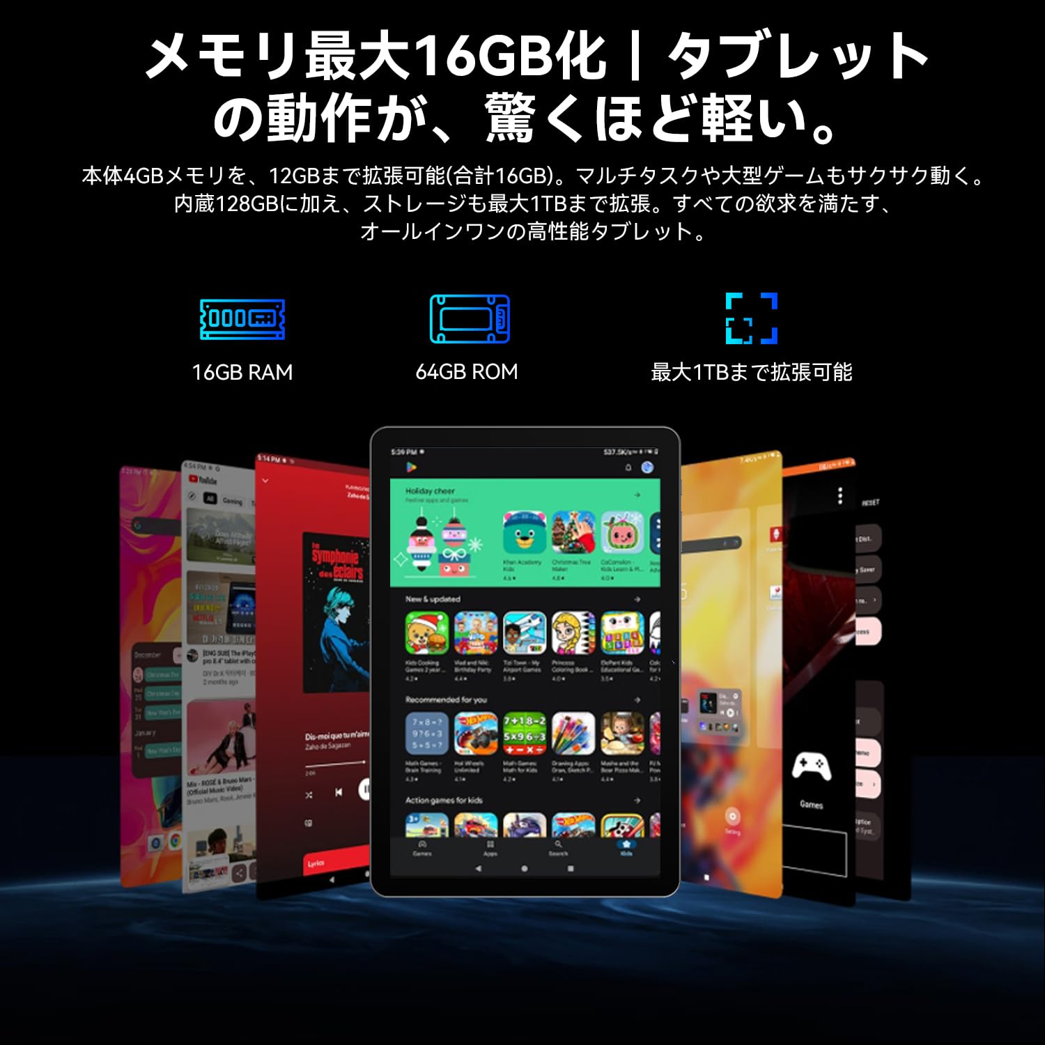 Amazon.co.jp: 【2025新登場Android 16 タブレット 120Hz大画面】BNCF