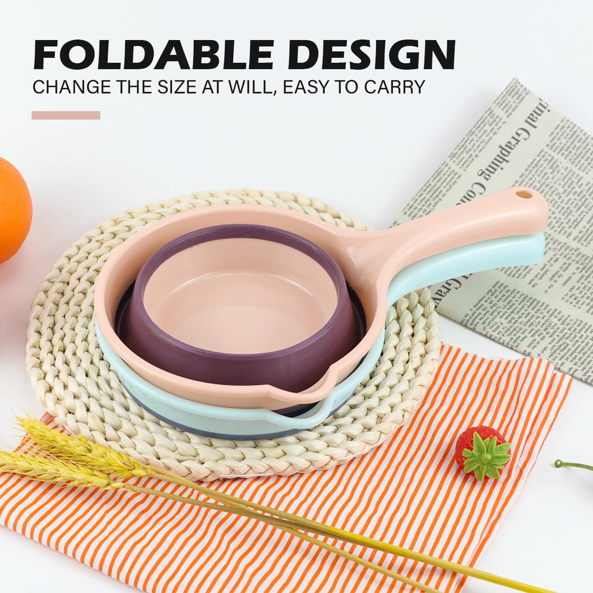 DOERDO Faltbare Wasserschöpfkelle, zusammenklappbar, tragbar, Wasserlöffel für Küche, Bad, Garten, 28,9 x 8,9 cm, 2 Stück