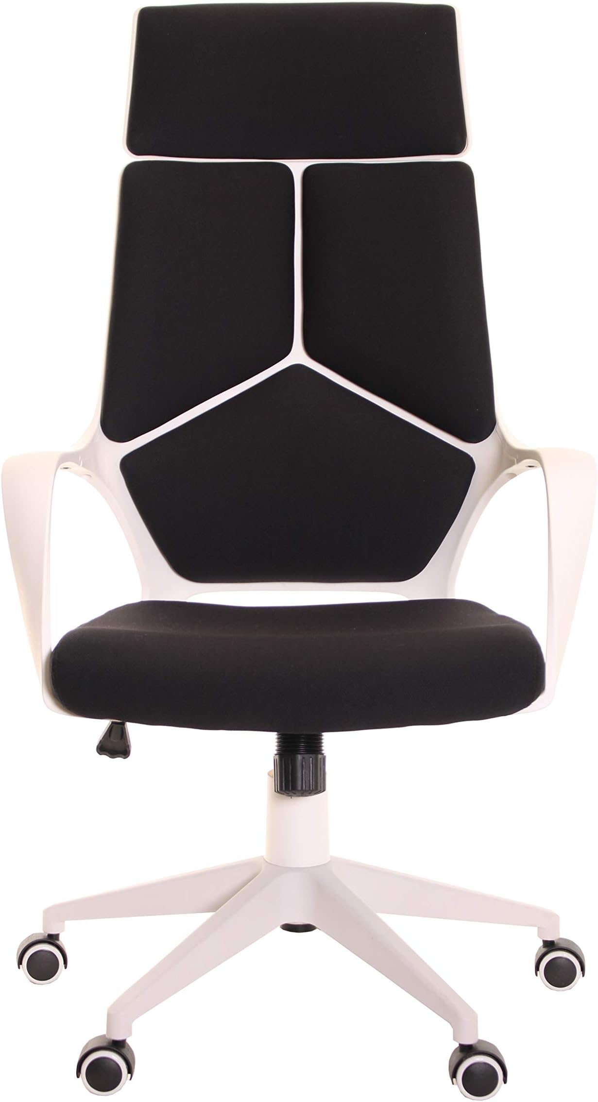 Ergonomic Office Chair with Armrest and Matt White Color Frame – Black