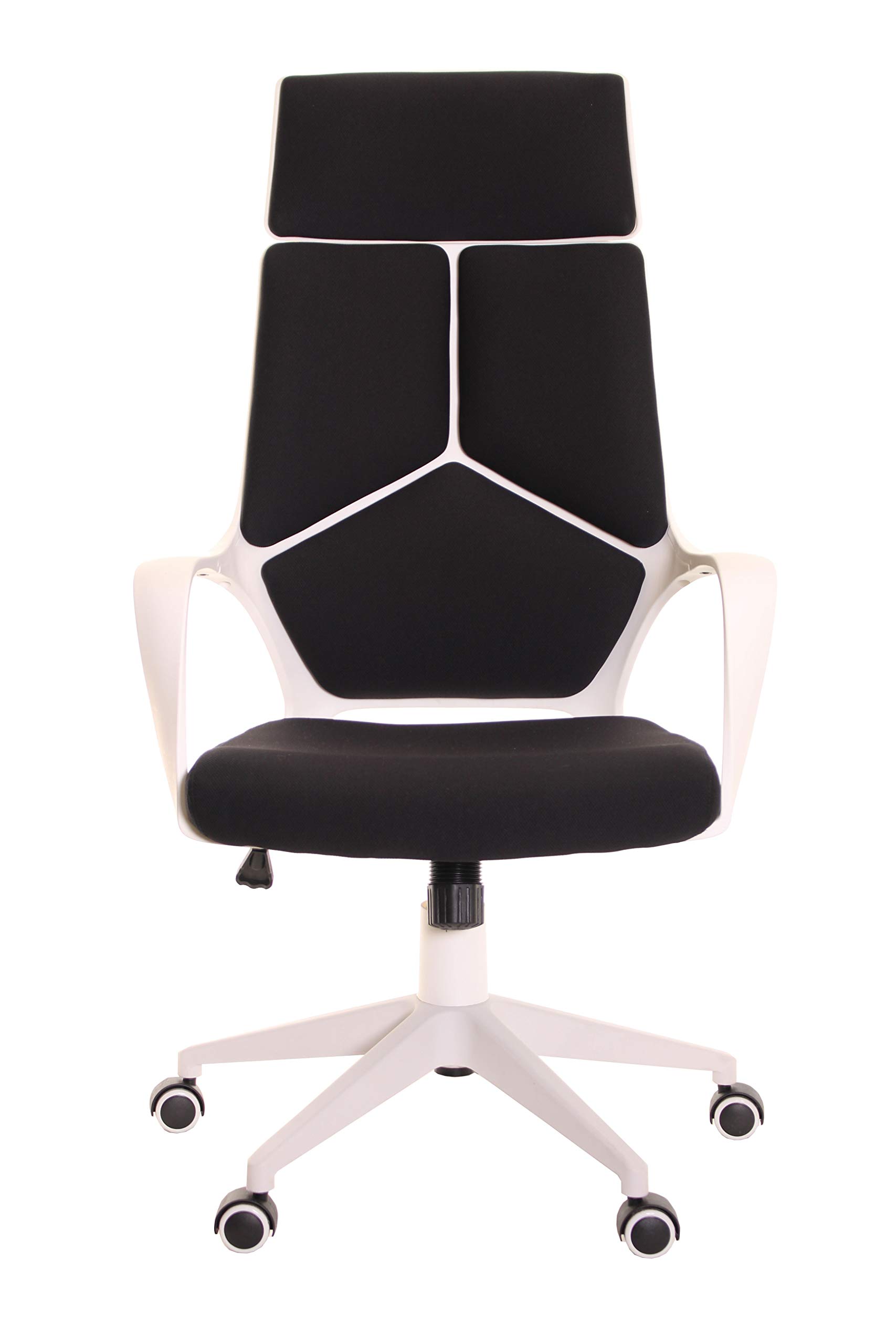 Ergonomic Office Chair with Armrest and Matt White Color Frame – Black