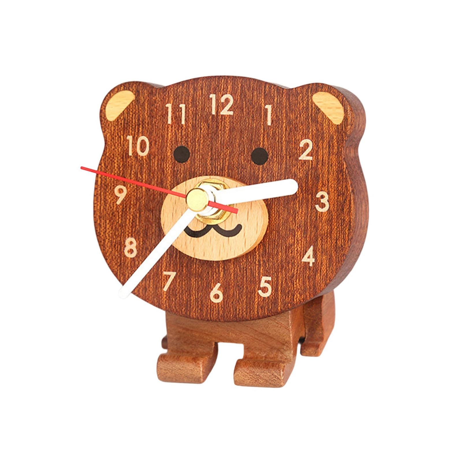 HDOYTXXM Quiet Miniature Wood Mantle Clock Vintage Design Alarm for Adding Warmth and Sophistication to Your Decoration Vintage Desk