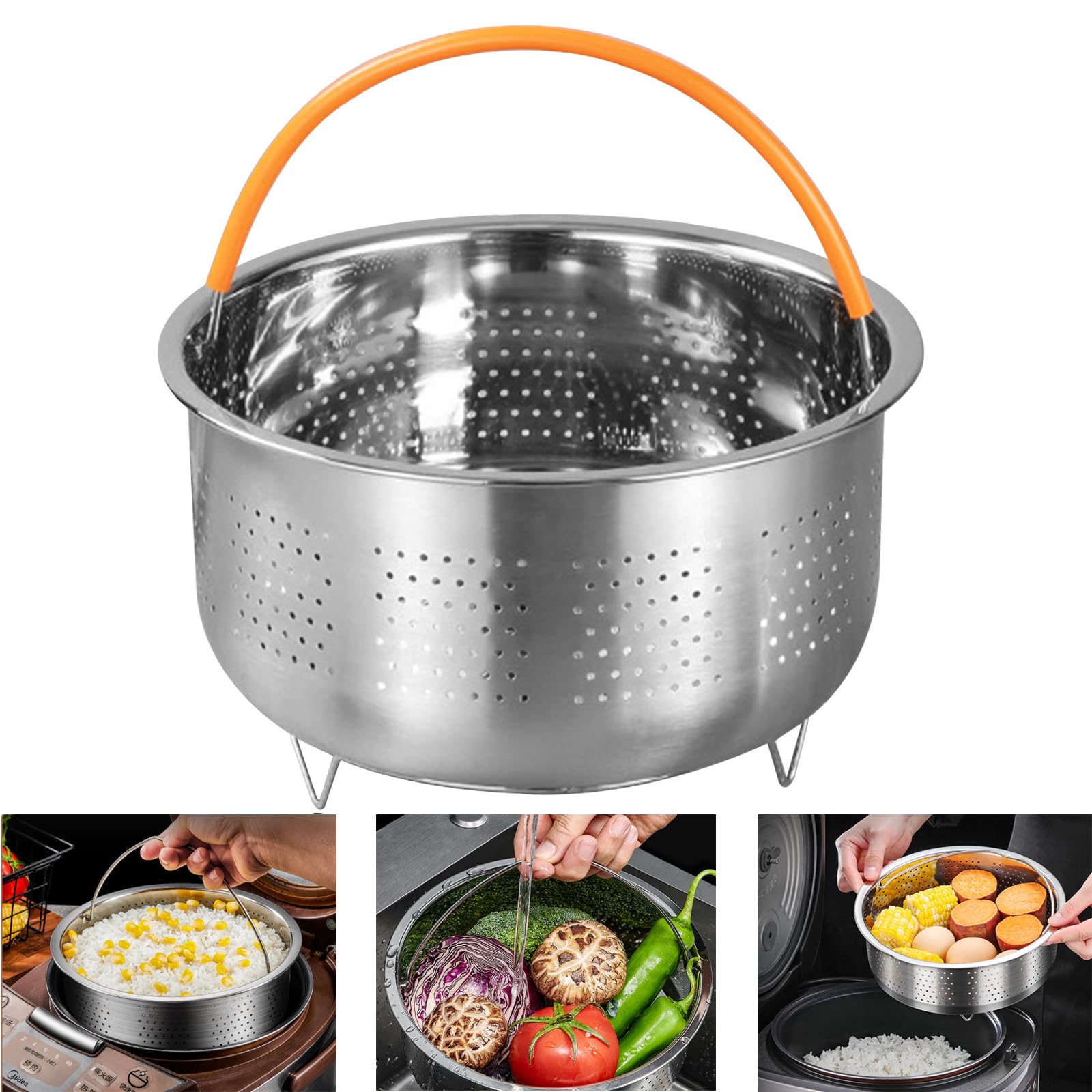 Inserto Per Cottura A Vapore In Acciaio Inox 304 - Diametro 17,5 Cm, Per Pentole
