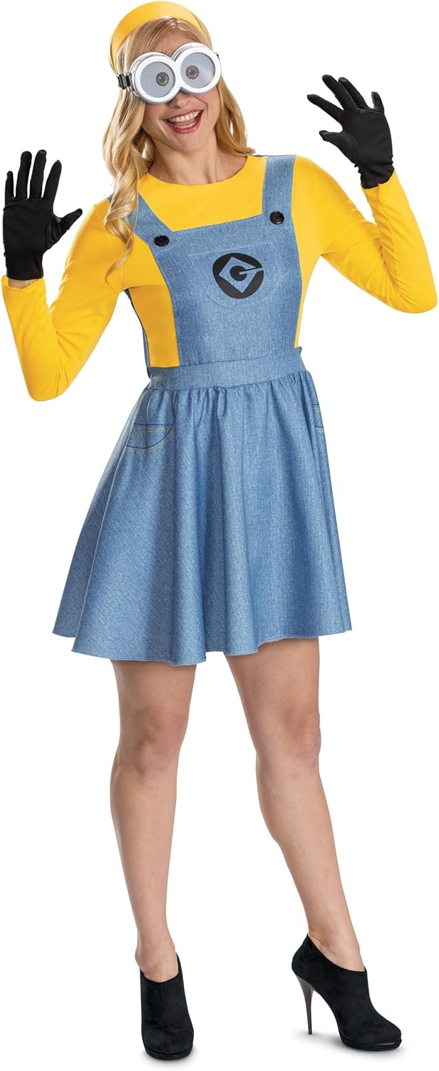 Disguise Womens Minions Dress Costume, Official Minions Classic Adult Costume for Women