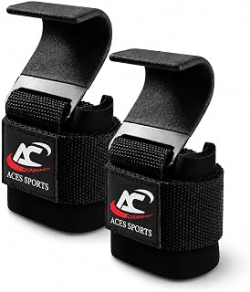 Weight Lifting Hooks with Wrist Support, Heavy-Duty Steel, for Deadlifts, Rows and Pull-Ups