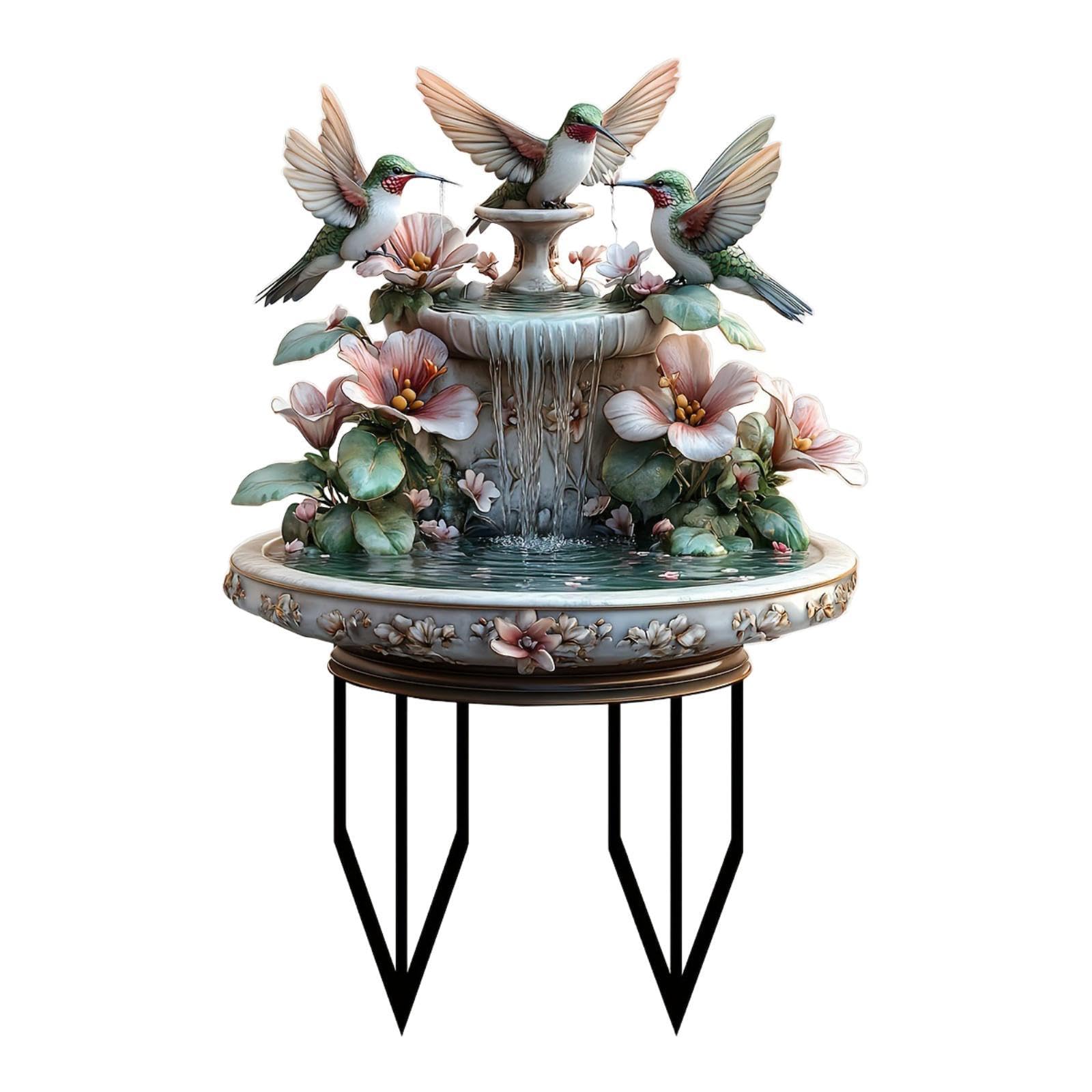 Garden Hummingbird Stake 2D Easy to Use Acrylic for Walkway Pathway Yard-image-26