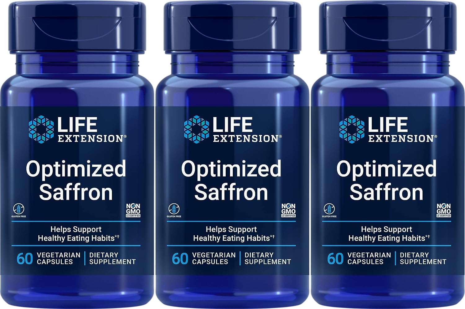 Life ExtensionOptimized Saffron with Satiereal - 60 Vcaps (Pack of 3)