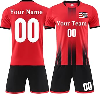 Custom Soccer Jersey Men Kids Personalized Soccer Jersey for Boys Soccer Shirt and Shorts Set with Name Number Team/Sponsor