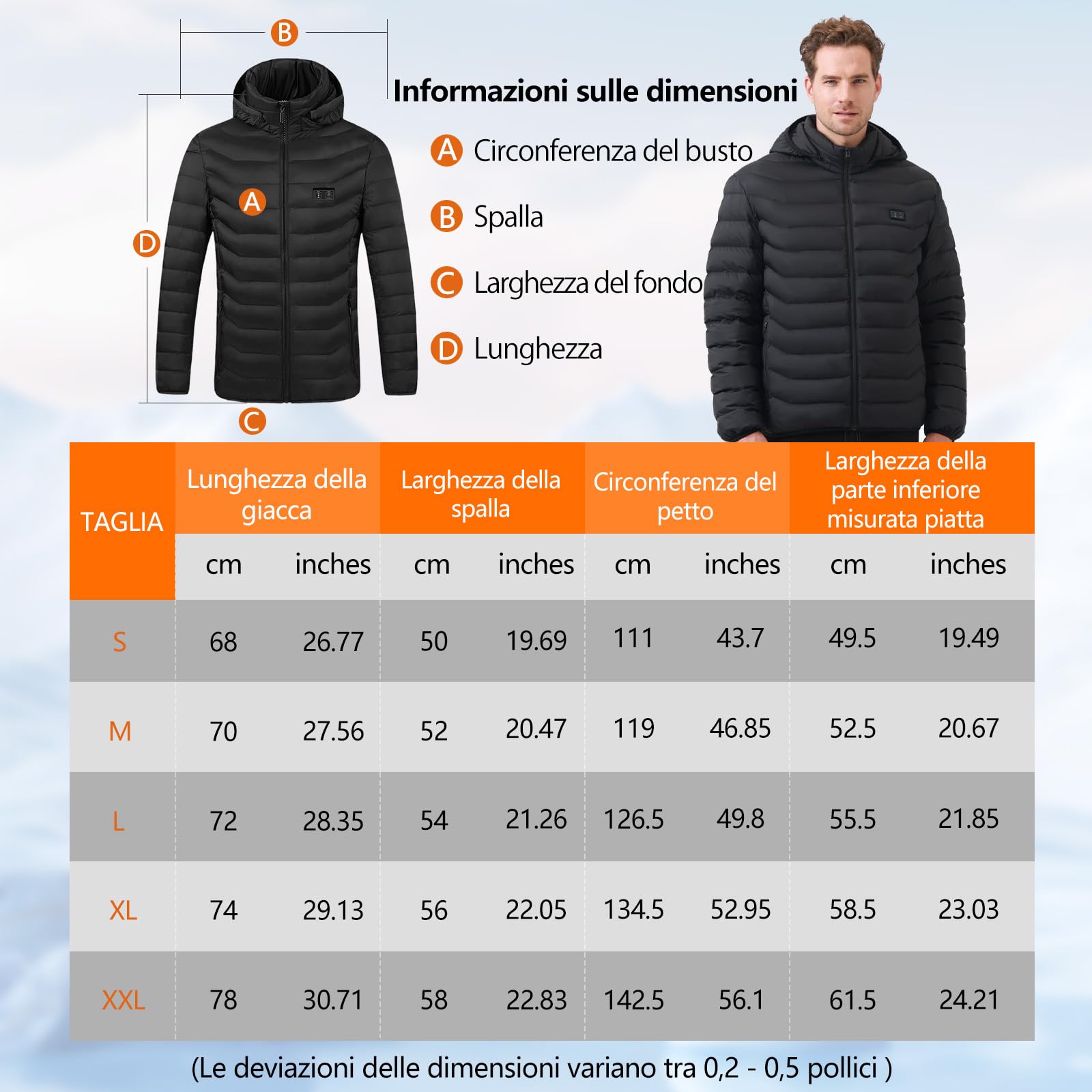 Gilet Riscaldato per Uomo e Donna, Giubbotto Riscaldato 10000mAh Giacca Riscaldata Elettrico Doppi Controller per Escursionismo all'aperto,Caccia