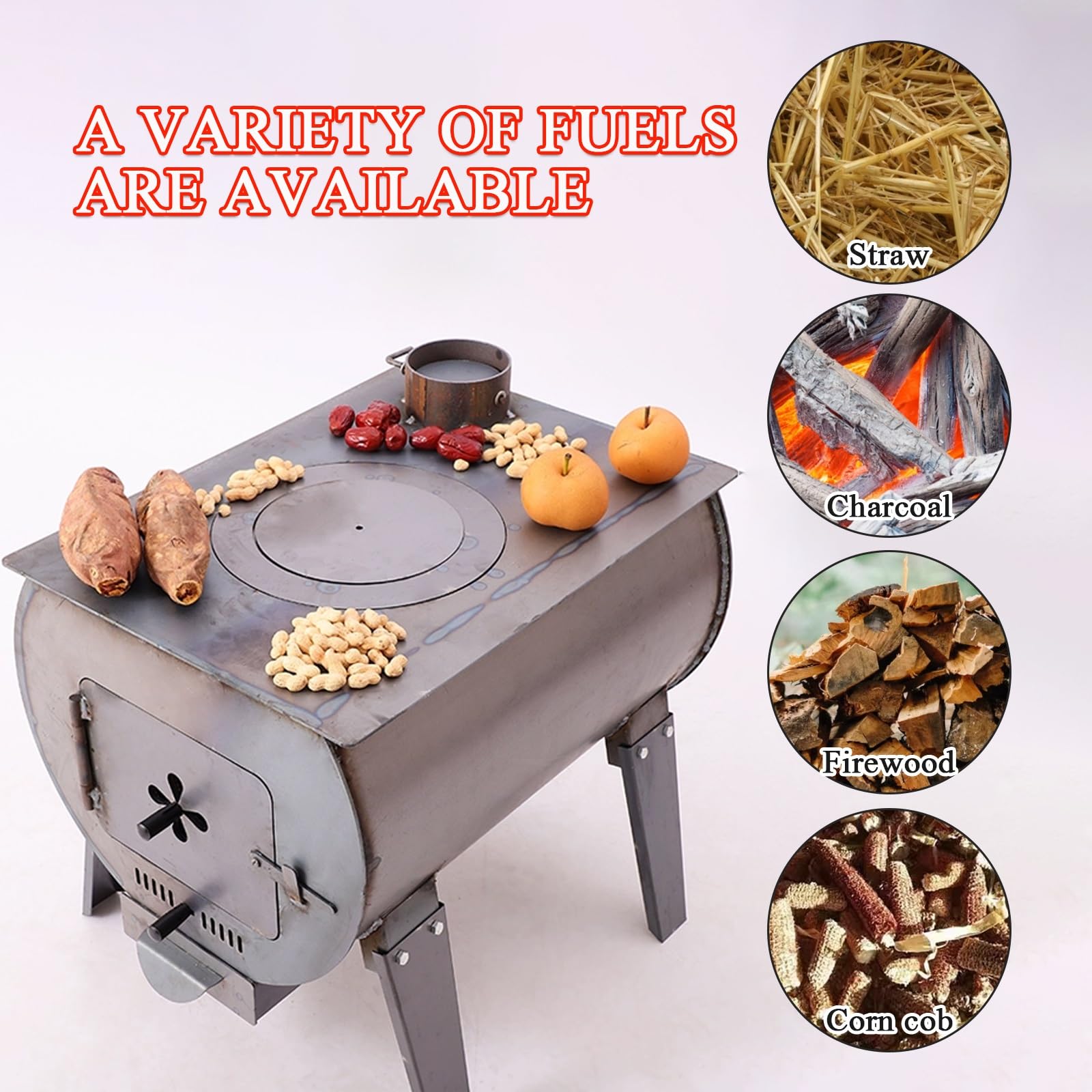 Cucina A Legna, Stufa Pellet Con Forno In Ghisa E Gambe Del Forno Staccabili For Interni Ed Esterni