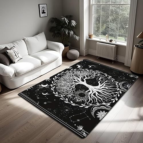 Miniatura 35 de Alfombra decorativa de coche de carreras de 5 x 6 pies 6 pulgadas, alfombra de motocross para interiores para sala de juegos, mesita de noche, sofá,