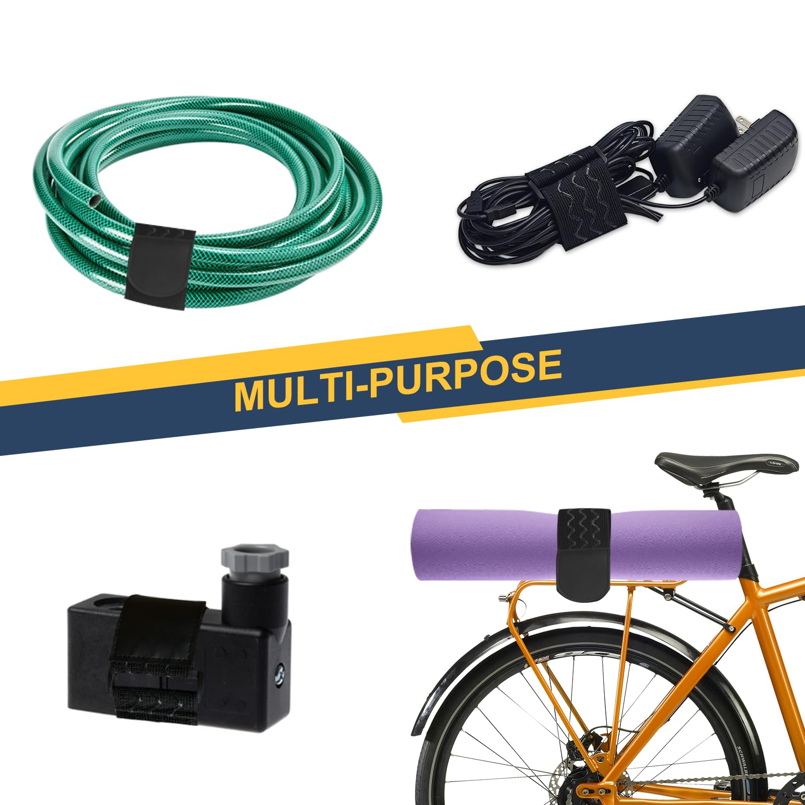 Upbeat Cinghie Elastiche con Antiscivolo 3 Misure (61/46/30cm x 5cm), Fascette è Ideali per Bicicletta, Protezioni per Pantaloni, Bagagli, Tappetini per Yoga, Campeggio, Tubi, Cavi