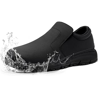 Sicherheitsschuhe Herren Damen rutschfeste Kochschuhe wasserdichte Arbeitsschuhe K che Leicht SRC Bequemer D mpfung Arbeitsschuh mit Stahlkappe