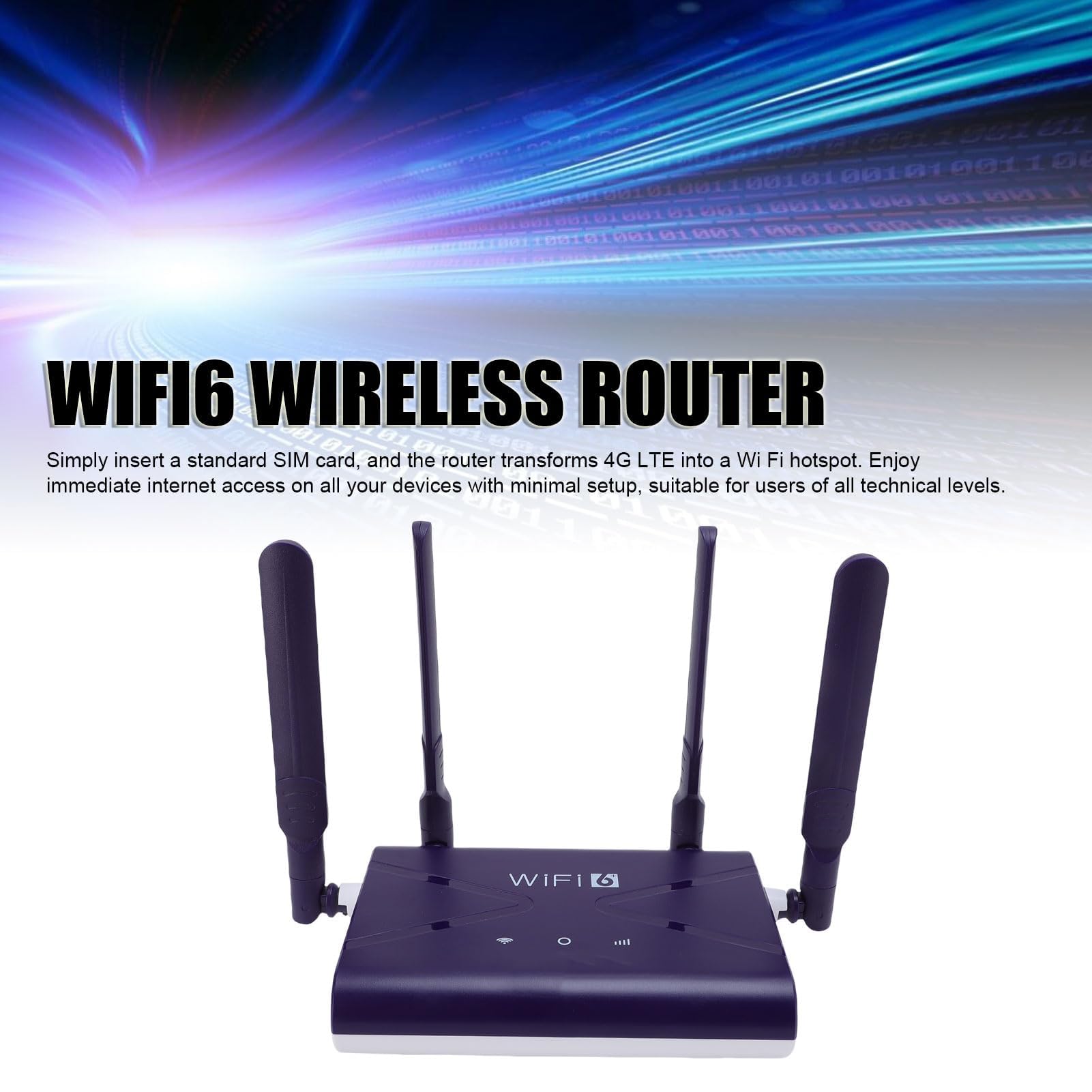 Dpofirs Router Gier WIFI 6, Router 4G 5G LTE z Gniazdem Karty SIM do 32 urządzeń, 300 Mb/S Szybki Adapter Sieci Bezprzewodowej dla Telefonu Laptopa