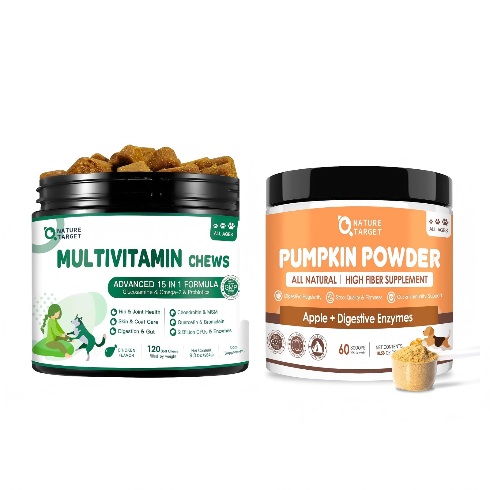 Multivitamin for Dogs Soft Chews & Pumpkin Powder for Dogs