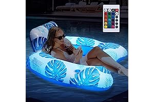 Light-Up Tanning Float with Cup Holder and Backrest