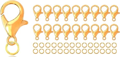 200 Pieces Stainless Steel Jump Rings with 100 Hooks Clasps, Bracelet Clasps, Open Jump Rings, Bracelet Hooks, Key Hooks, Carabiners Keychain, for DIY Necklaces