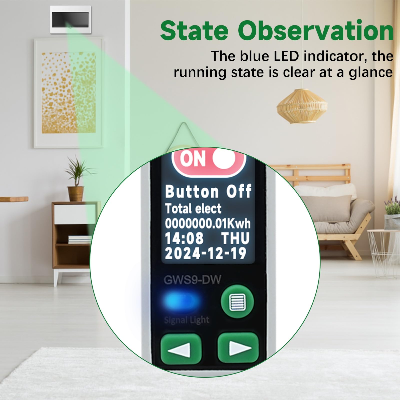 Jadeshay Interruttore WiFi,1P+N 40A Contatore Energia Elettrica Intelligente Schermo LCD Controllo Remoto via APP Tuya con Protezione contro Sovratensione/Sottotensione per Monitoraggio in Tempo Reale