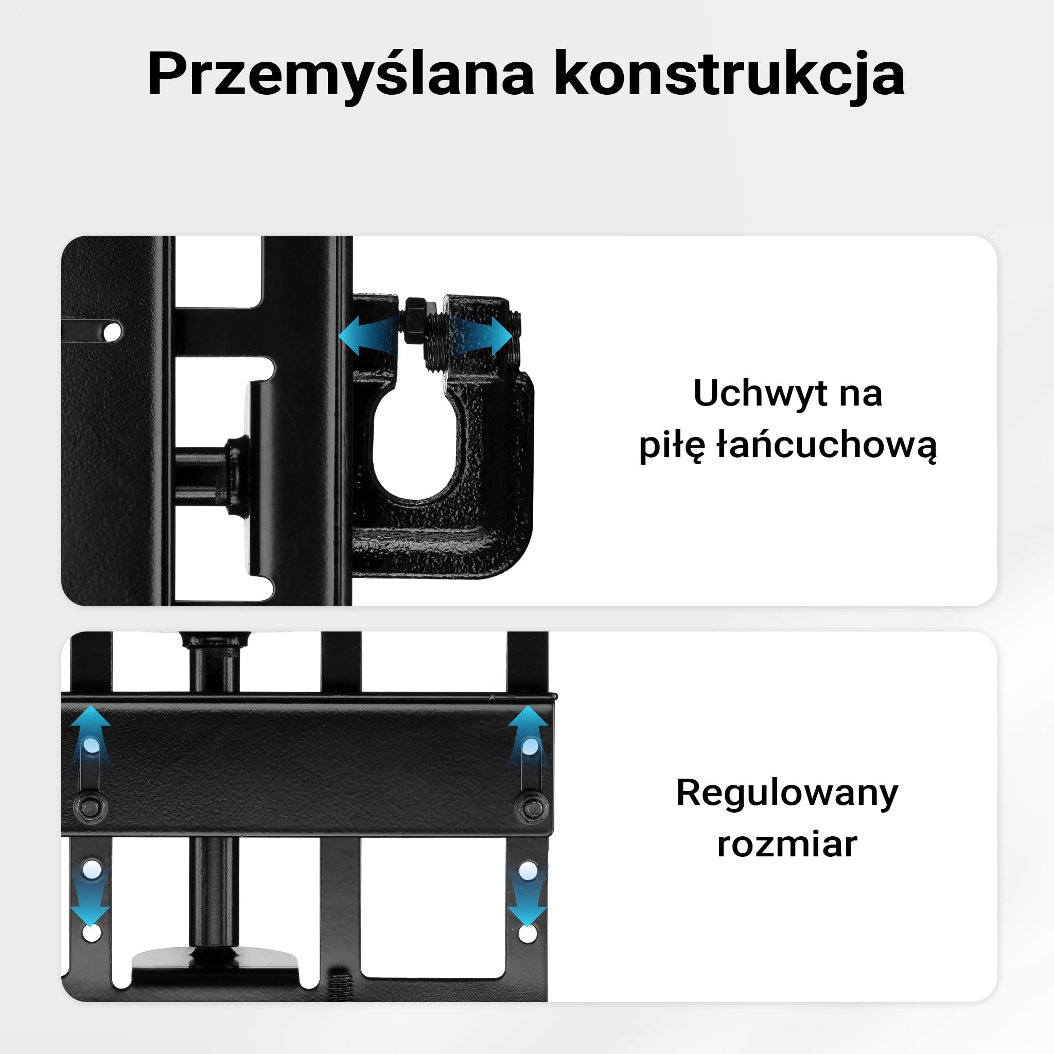 Wiltec Przystawka do cięcia drewna o szerokości cięcia 1-3 1/2", ze stali pokryta proszkowo, przewodnik do pił łańcuchowych 5-15 cm