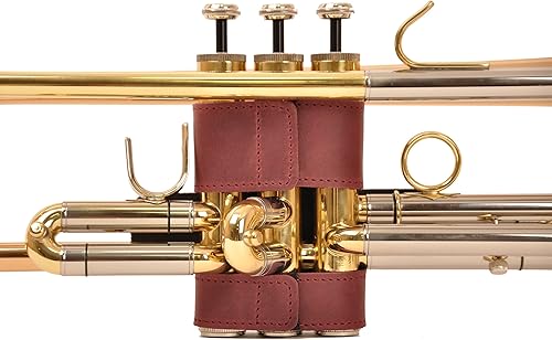 Miniatura 7 de MG Leather Work Protector de válvula de trompeta de cuero genuino de protección y comodidad (guardia, azul oscuro)