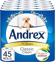 Andrex Classic Clean Toilet Tissue, 45 Toilet Rolls