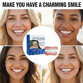 Premium Reline Denture Set,Soft Silicone Denture Liners,Silicone Dentures Full Mouth,Sil/icone Denture Reline Kit,Soft Denture Reline Kit,Comfortable and Adjustable,for No Teeth Women & Men,Easy Use