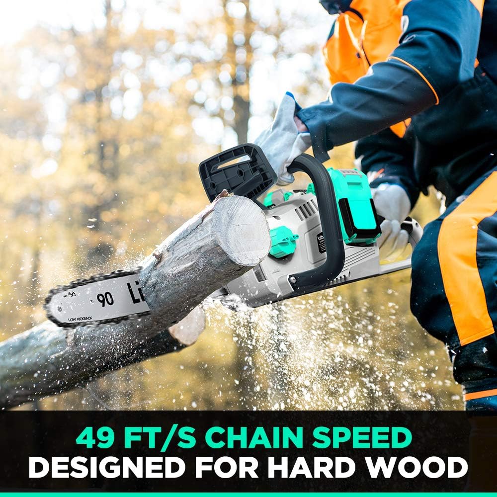 One-Day Sale: Up to 60% Off Litheli 2x20V(40V) Cordless Brushless Chainsaw , Battery Powered 14 inches Chain saw, with 4.0Ah Battery & Charger, for Cutting Trees and Slicing Exclusive Litheli 2x20V(40V) Cordless Brushless Chainsaw , Battery Powered 14 inches Chain saw, with 4.0Ah Battery & Charger, for Cutting Trees and Slicing