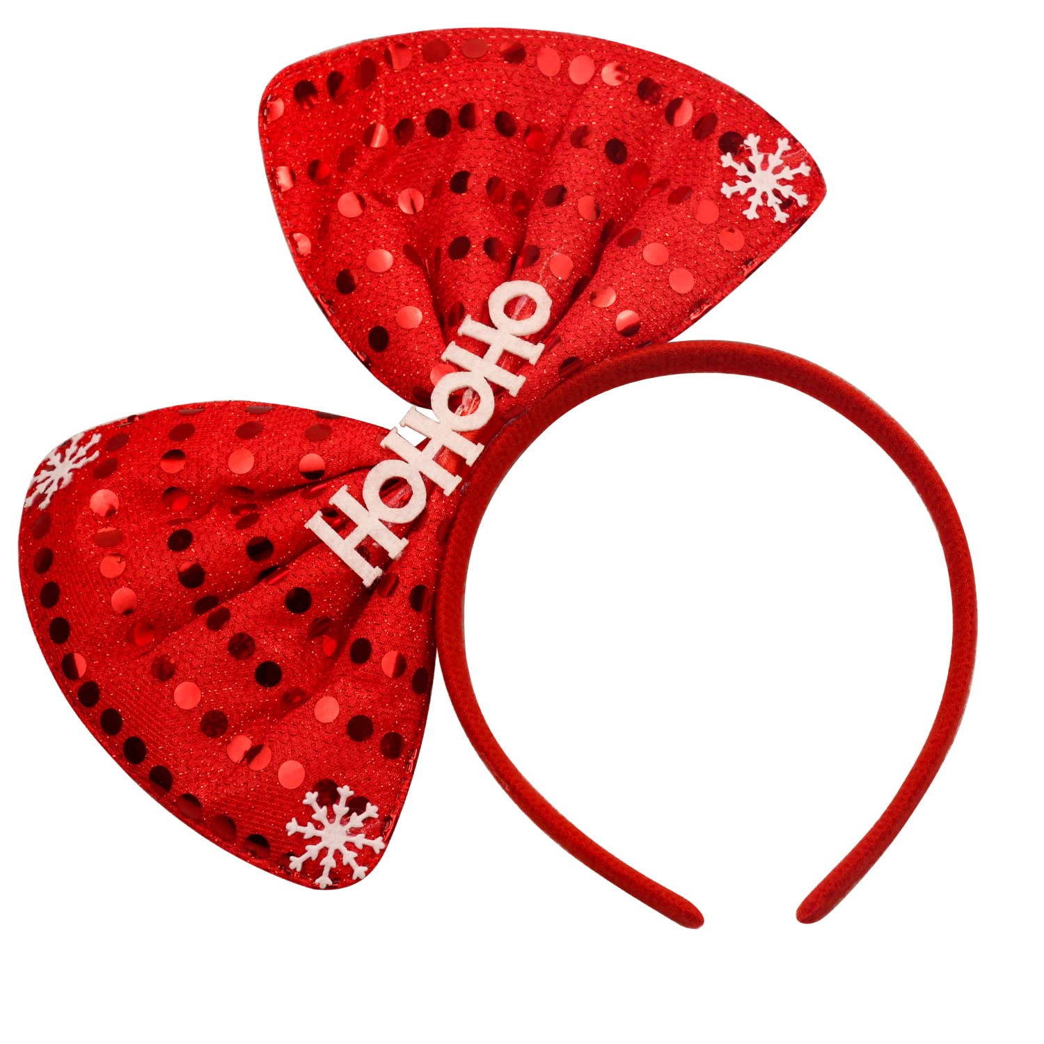 Hapdoo Weihnachts-Stirnband Mit Roter Paillettenschleife – Festlicher Haarschmuck Für Damen Zu Weihnachten & Partys