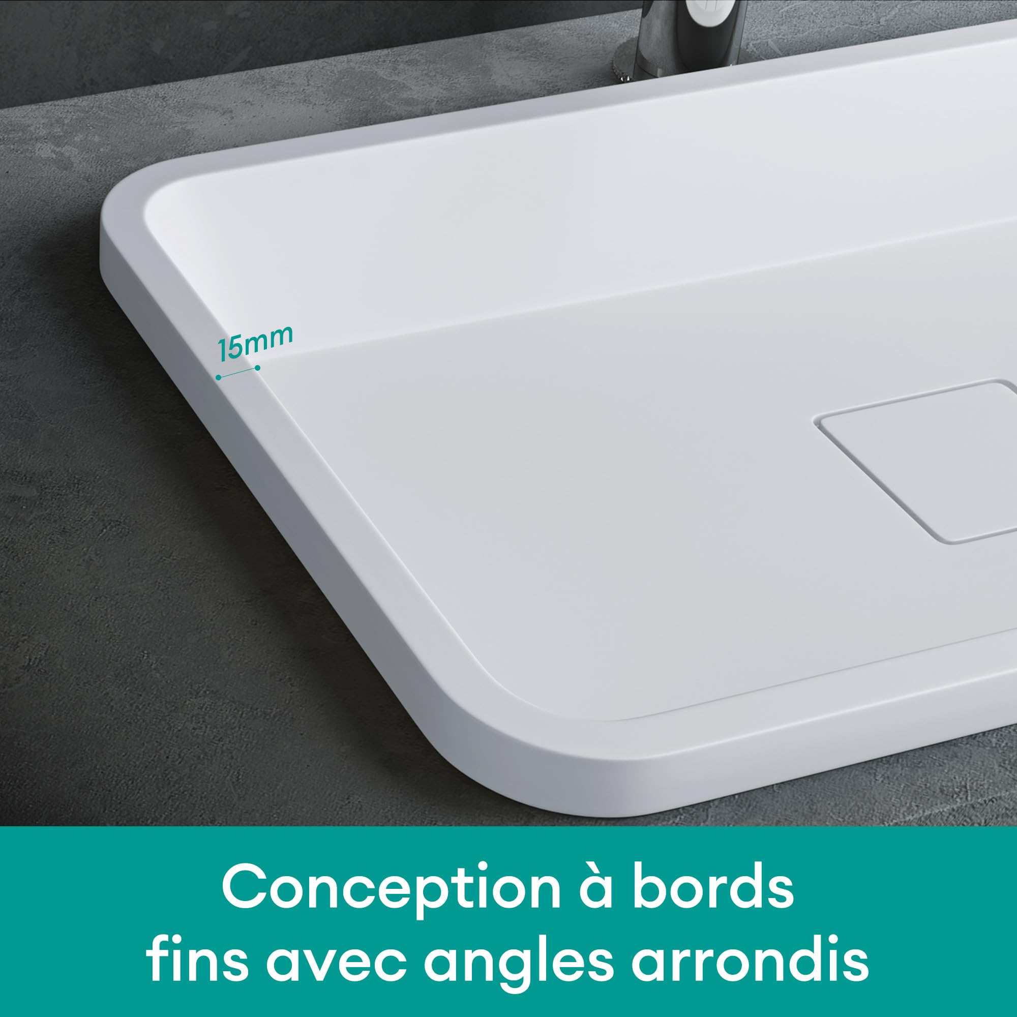 Mai & Mai Vasque à Encastrer Blanc Mat Rectangulaire 53cm Lavabo Salle de Bain Évier Lave Mains avec Cache Bonde Col104