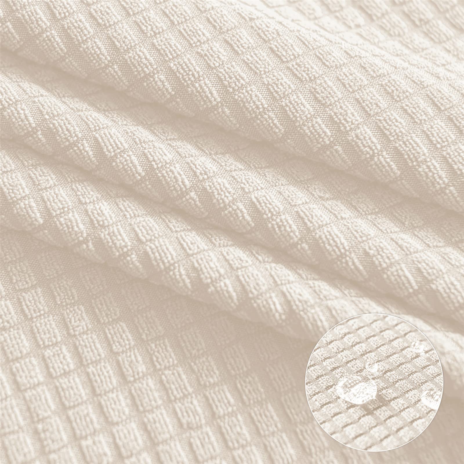 Chickwin Pack 1 2 4 6 Fundas Sillas Comedor XL Respaldo Alto, Plaid Jacquard Fundas Elasticas para Sillas de Sala, Funda para Silla Impermeable Universal Ajustable (6 Piezas,Blanco)