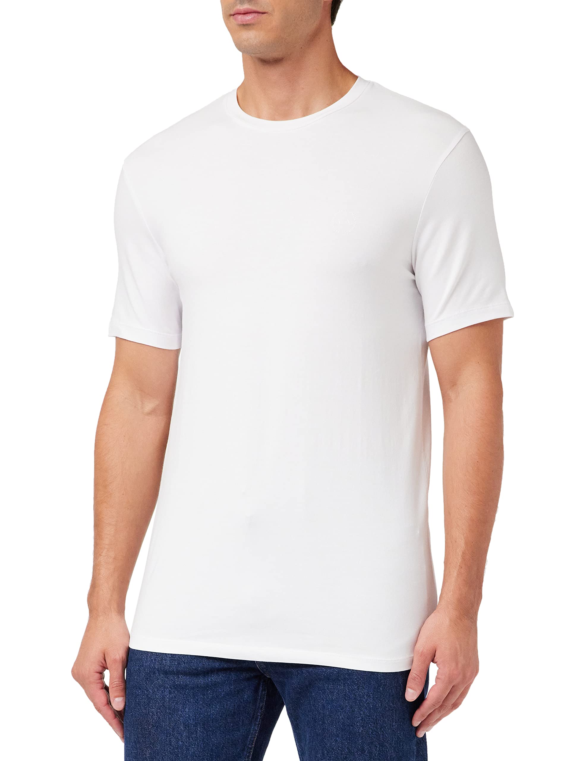 Armani Exchange Herren Pima Round Neck T-Shirt, Weiß, XXL
