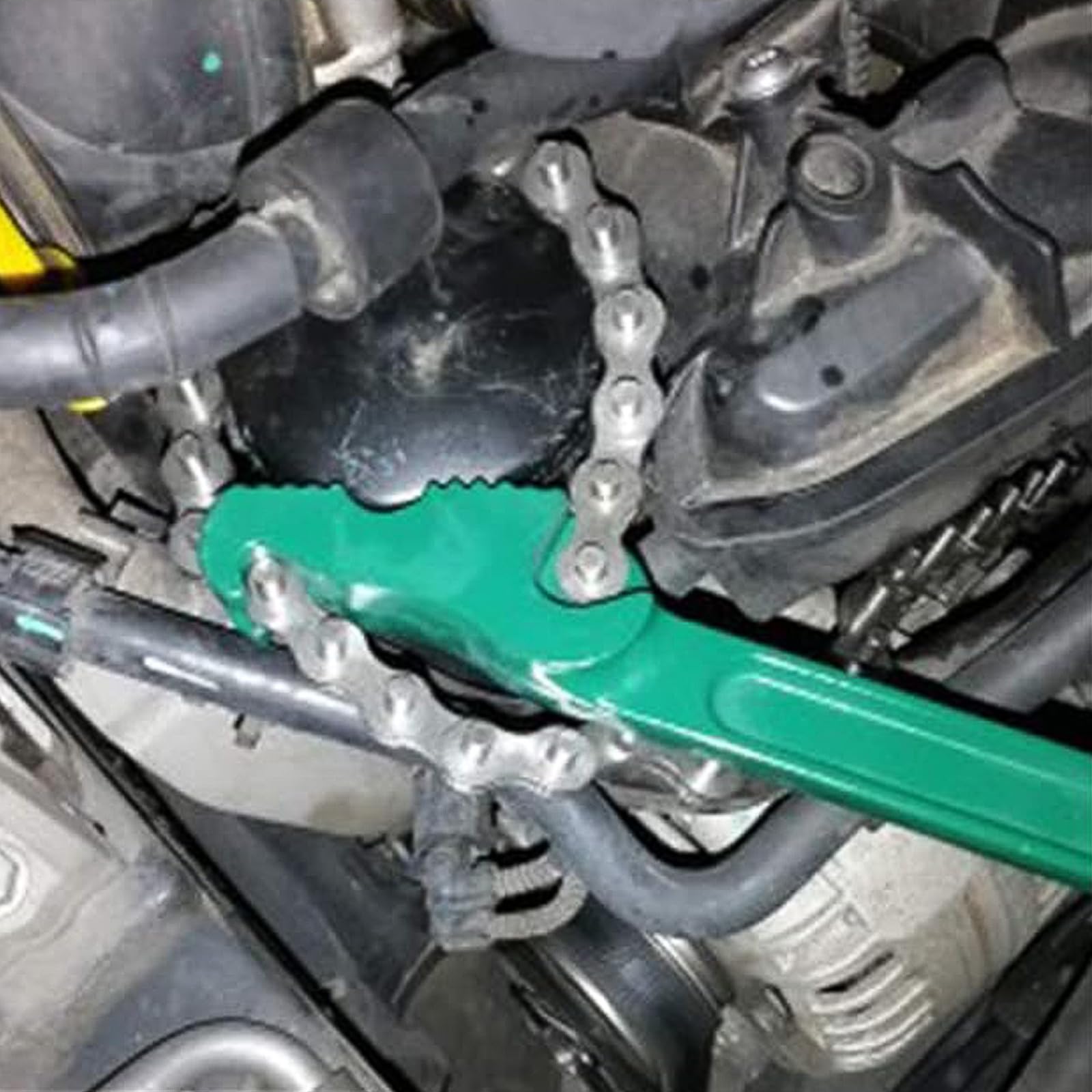 12 Pollici Chiave per Filtro Olio da, Acciaio al Carbonio Chiave a Catena, Chiaves per Catena del Filtro Dell'olio Regolabile, Verde, per Installazione e Riparazione di Macchinari