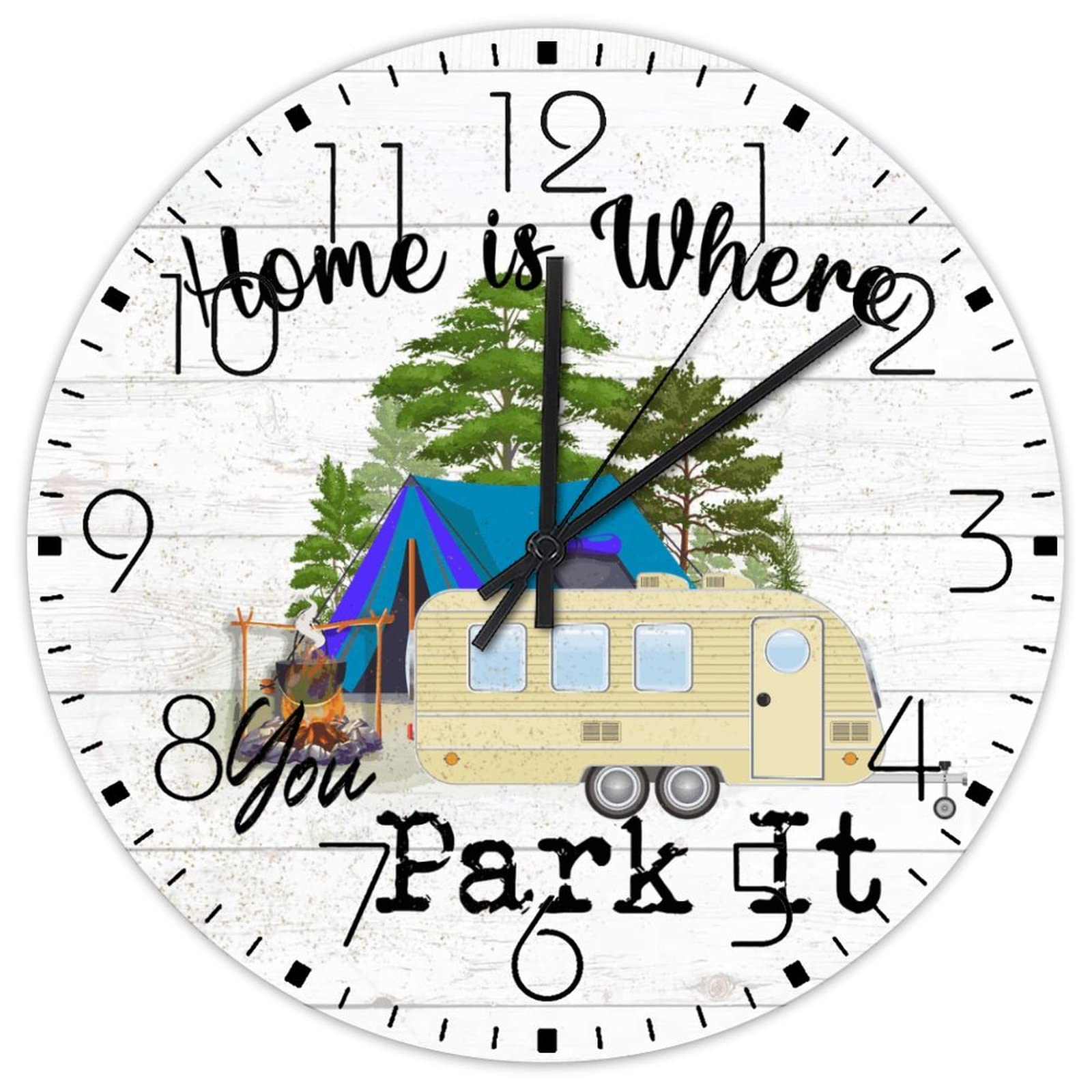 Horloge murale silencieuse en bois sans tic-tac mouvement balayage