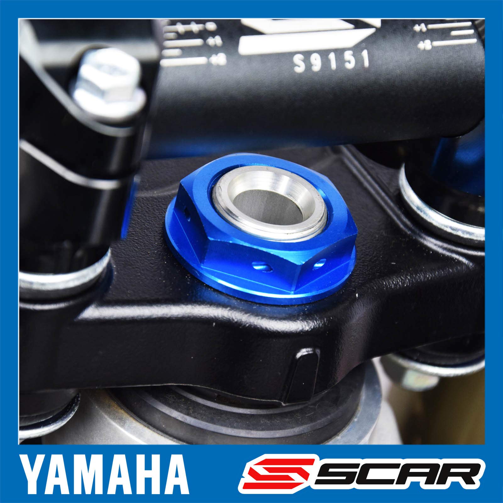 SCAR Ecrou de colonne de direction Compatible avec YAMAHA YZ TRICKER SEROW TENERE700 TTR 50 110 125 XT-X 65 85 250 94-22 - Bleu