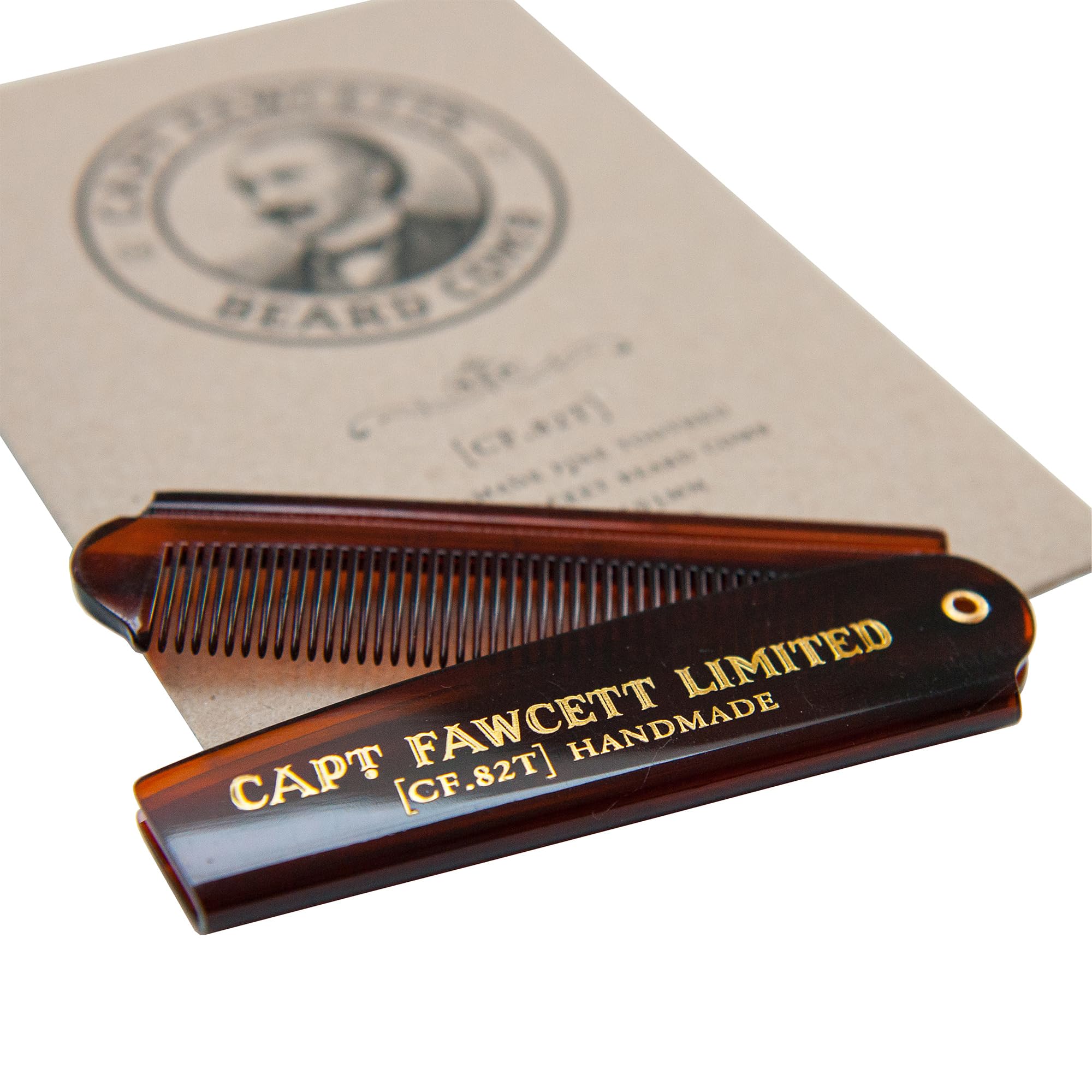 Folding Pocket Beard Comb | Hand Crafted | Fine Toothed Hair Comb | 82T | 193mm |