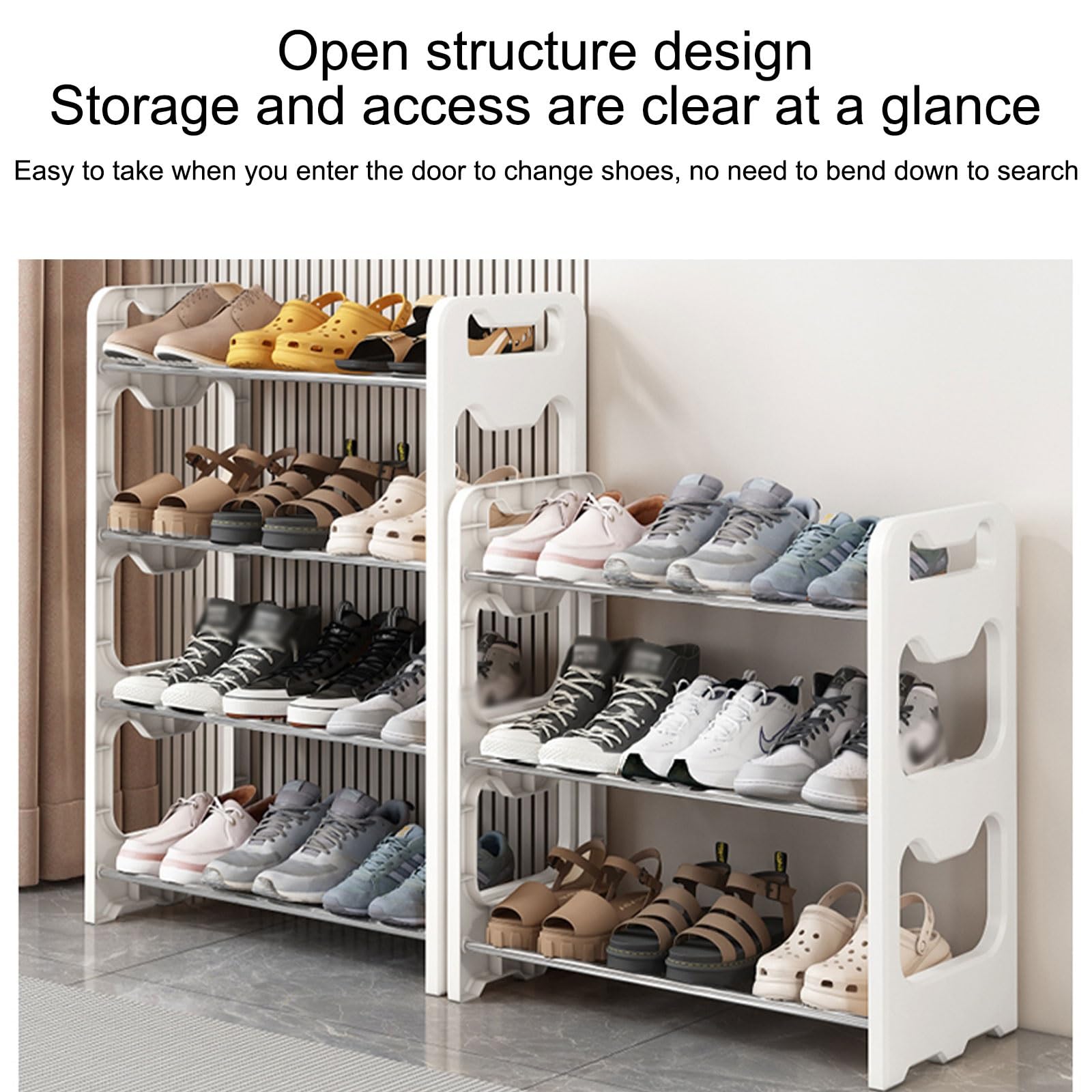 JHDXL Multifunzionale Portascarpe Verticale, Portascarpe Salvaspazio, Organizzazione Scarpiera, Scarpiera Ingresso, Per Corridoio,Soggiorno E Camera Da Letto(White,54.5 * 60cm/21.4 * 23.6in)