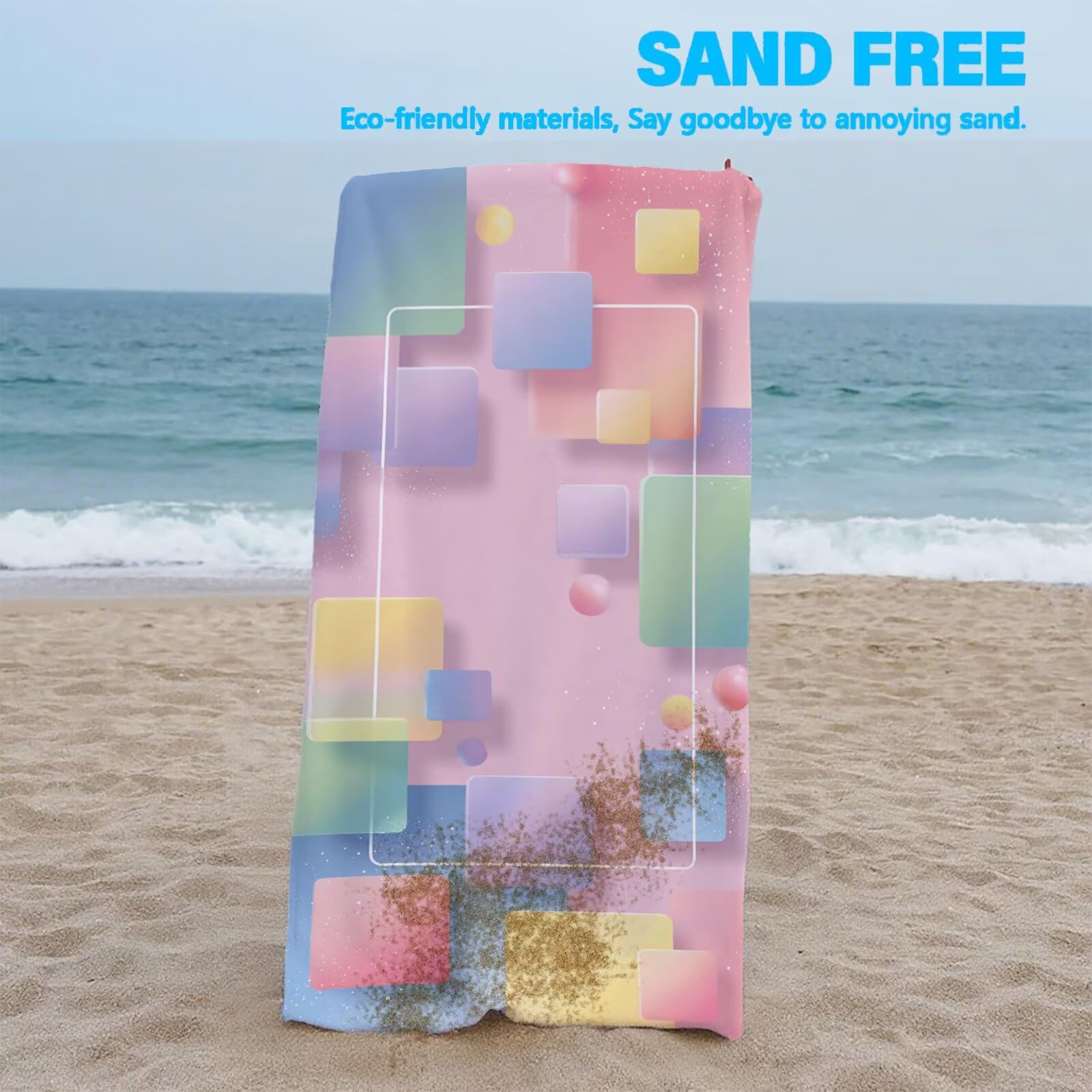 Ręcznik plażowy, geometryczny ręcznik z mikrofibry, prostota, duży ręcznik kąpielowy, 100 x 220 cm, ręcznik do sauny, 2 sztuki, koc plażowy, bez piasku, super chłonny ręcznik sportowy, ręcznik do