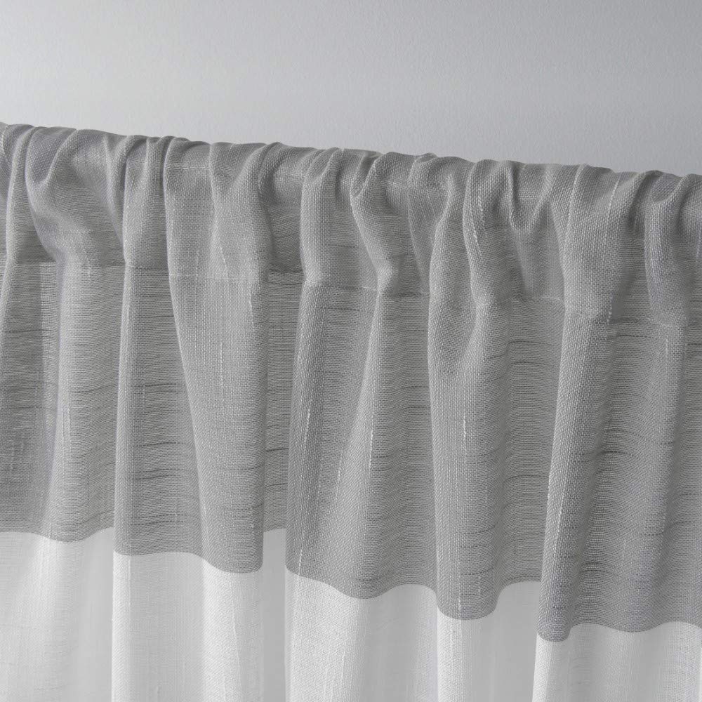 Exclusive Home Curtains Darma Sheer Rod Pocket Top Panel Pair, Black Pearl, 50x84, 2 Piece, W 50" x L 84" (2 Panels) - Image 3