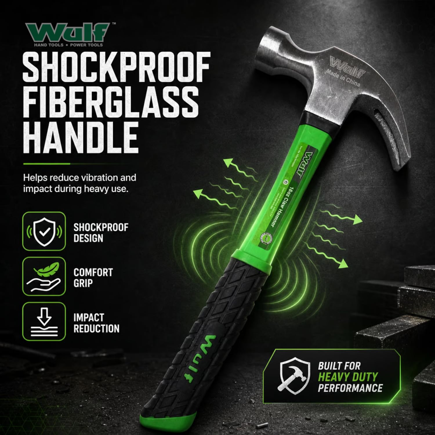 Wulf 16oz Claw Hammer - Durable & Comfortable -4