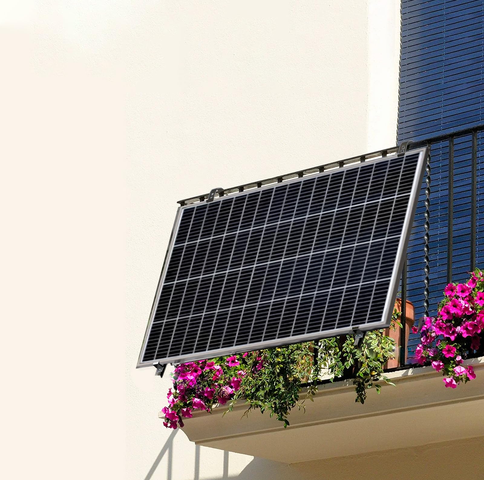 enjoy solar Powerway® Aluminium verstellbare PV-Halterung für Balkonkraftwerk (schwarz)