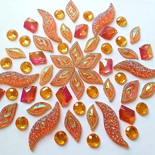 Vista 26 de 50 piezas de gemas de espejo AB de diferentes formas con efectos especiales para coser, diamantes de imitación facetados para manualidades, ropa